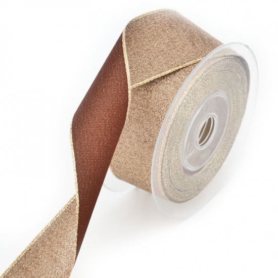 Szalag textil 45392 csillogó bronz/arany bronz/arany