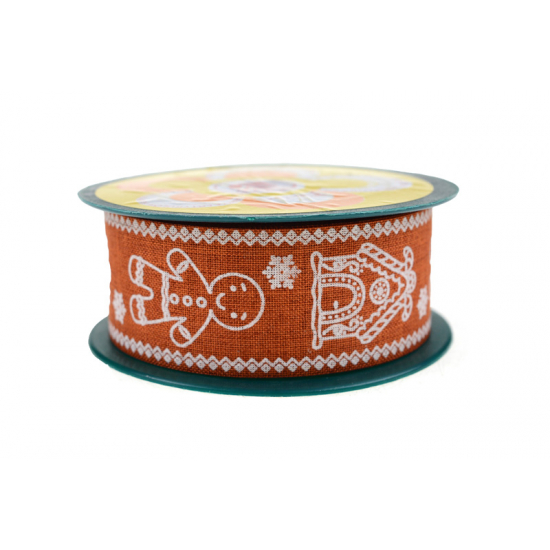Szalag textil mézi 4/10 réz/fehér