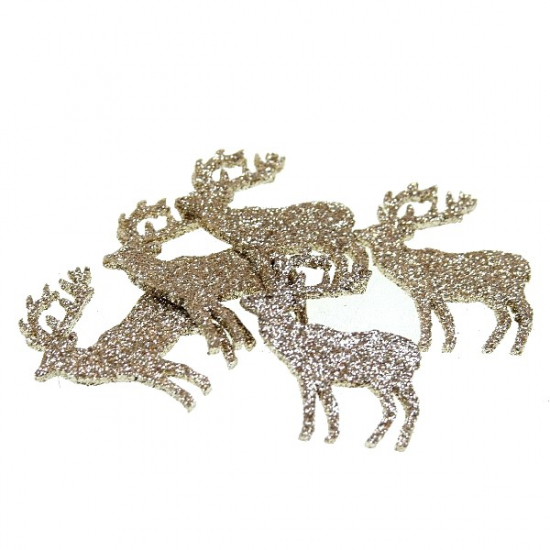 Szarvas fa LV 5cm S/8 glitteres arany