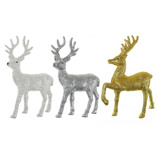 Szarvas plasztik lépő M22cm ezüst/fehér/arany