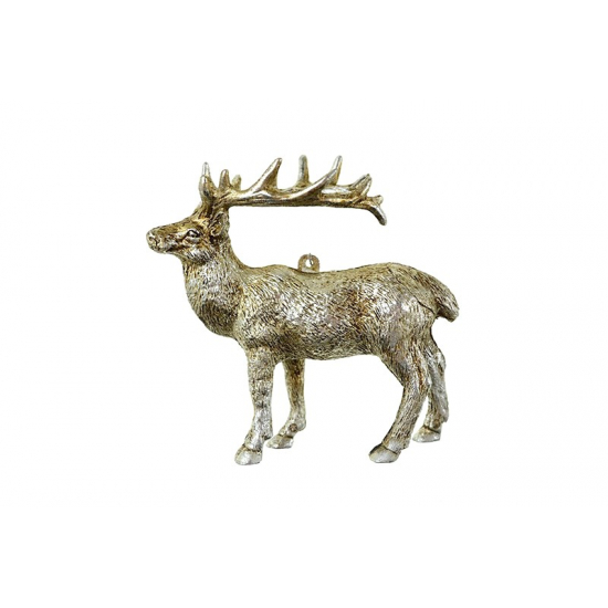 Szarvas plasztik akasztós 10,5cm ezüst