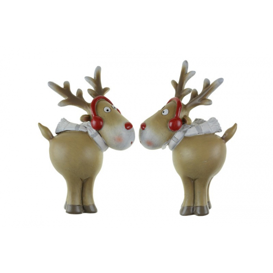 Figura szarvas poly 10*5,5*16cm 2féle barna
