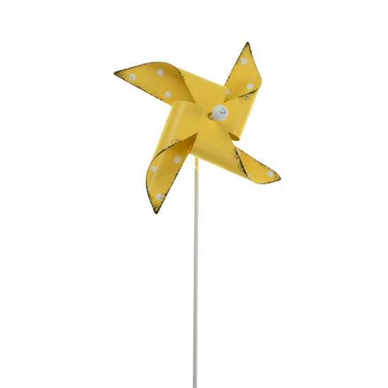 Szélforgó fém 10*55*5CM sárga