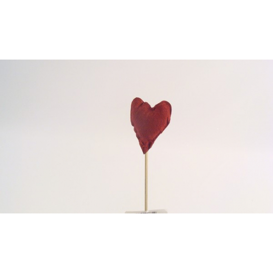 Pick szív bőr 6*1*6cm piros
