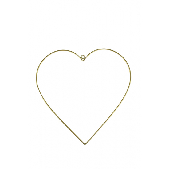 Szív fém 30cm arany