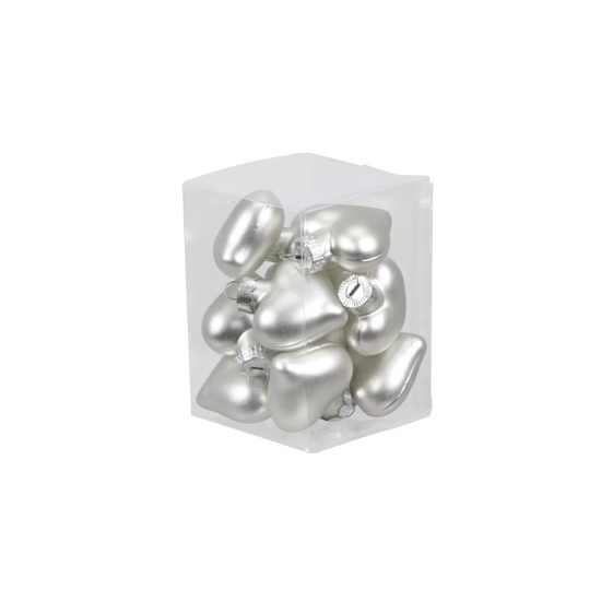Szív üveg 40mm s/12 matt ezüst