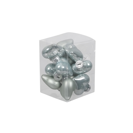 Szív üveg 40mm s/12 mix szürke