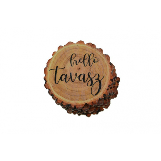 TÁBLA fa KIS FAHASÁB 5,7*5,7cm HELLO TAVASZ LV