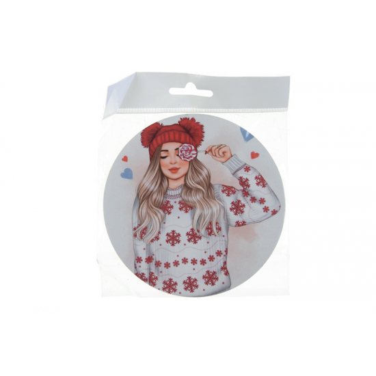 Tábla fa LOLLIPOPPOS CSAJ 13*13cm fehér LV