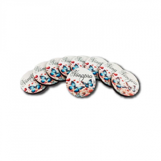 Tábla fa NŐNAPRA KISKÖR KÖR pillangós LV