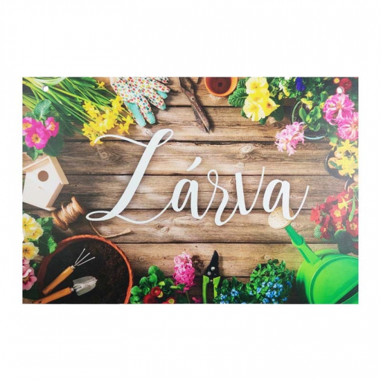 Tábla fa Nyitva-Zárva 29,5*20cm kertészes körbe barna