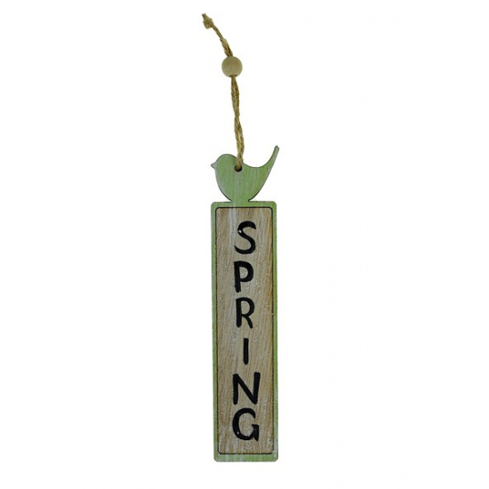 Tábla fa Spring 16cm*3cm spárgával natúr