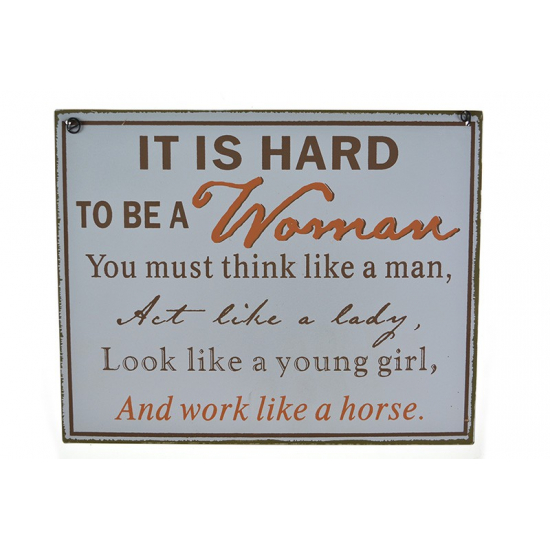 Tábla fém Woman feliratos 24*19 akasztós DK