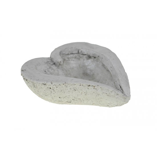 Tál kő szív forma 18*16cm fehér