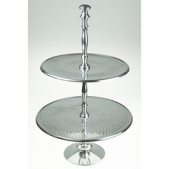 Tálaló alumínium 2szintes 46*28cm ezüst