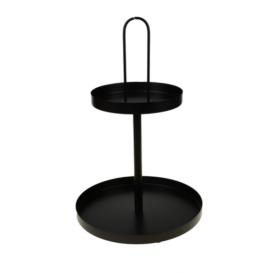Tálca fém 2szintes D30*H45CM fekete