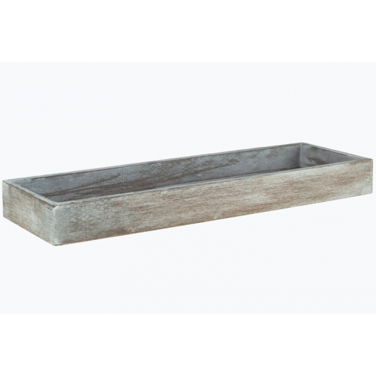 Tálca fa 30*10*3cm hosszúkás mosott szürke