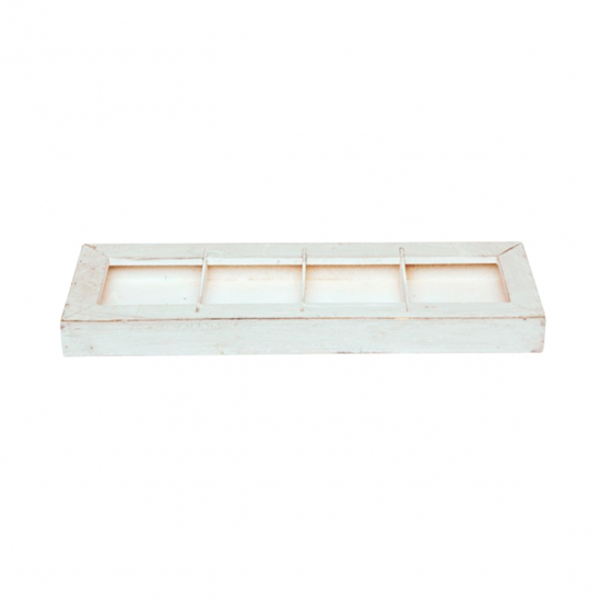 Tálca fa 37,5*13cm mosott fehér