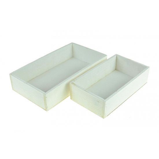 Tálca fa szögletes 25/20cm S/2 fehér