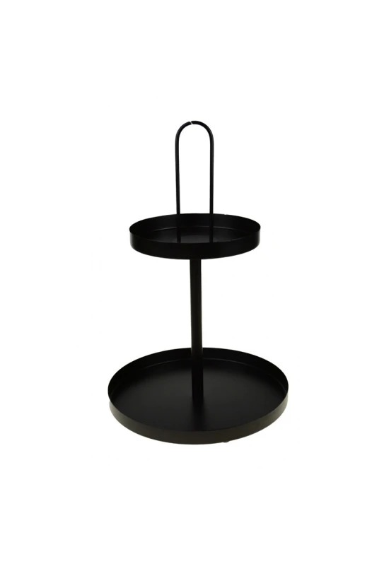 Tálca fém 2szintes D30*H45CM fekete