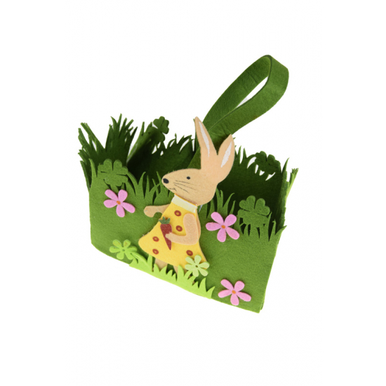 Táska filc nyuszis 19*19*26cm zöld