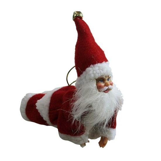 Figura télapó textil/plasztik repülő 18cm tapadókoronggal piros