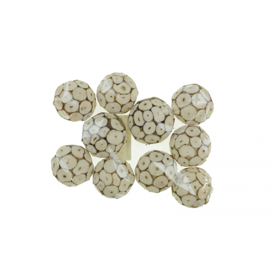 Termés Shola Okta ball 4cm s/10 fehér