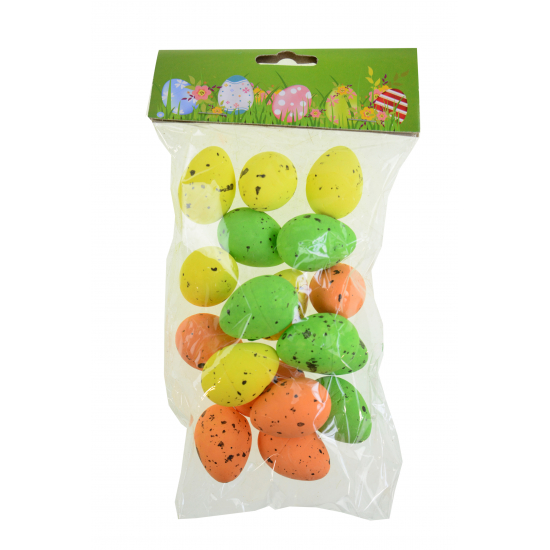 Tojás hungarocell 2.5*3.5cm s/18 sárga/zöld/narancs