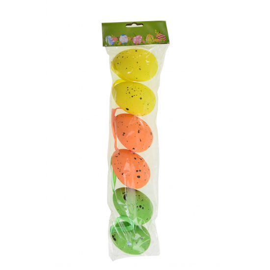 Tojás hungarocell 5*7cm s/6 sárga/zöld/narancs