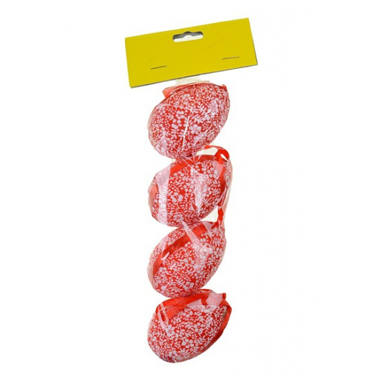 Tojás hungarocell virágmintás 5*7cm piros