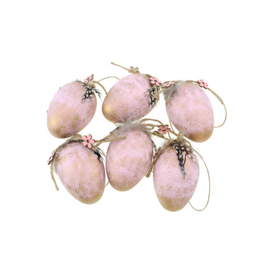 Tojás műanyag 4cm s/12 metál rose gold
