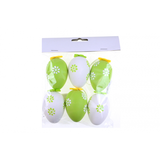 Tojás műa. 6cm s/6 virágos zöld