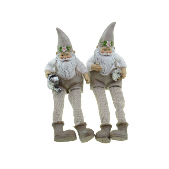 Figura törpe poly lógólábú 18cm 2féle szürke