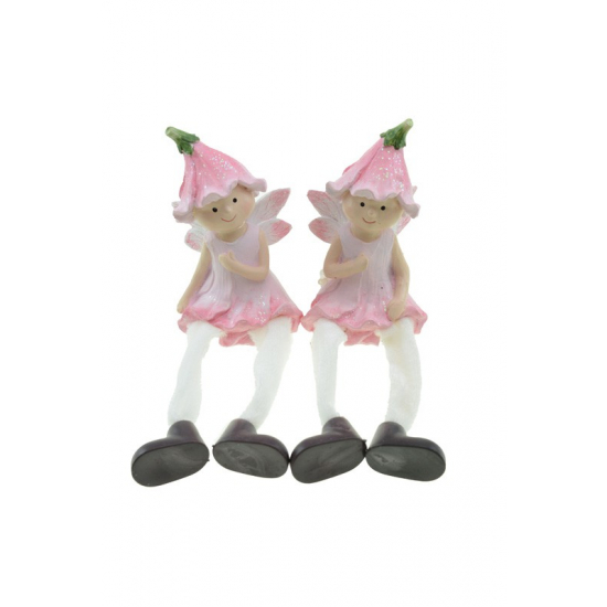 Figura tündér poly lógólábú 10cm 2féle rózsaszín
