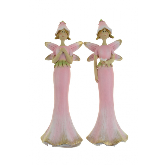 Figura tündér poly 5*4*15cm 2féle rózsaszín