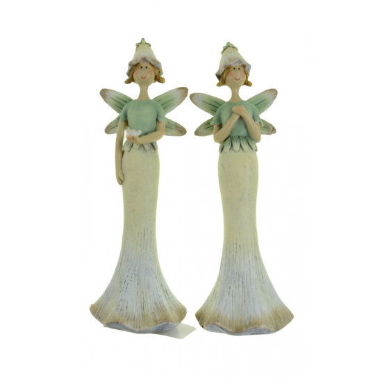 Figura tündér poly 5*4*15cm 2féle zöld