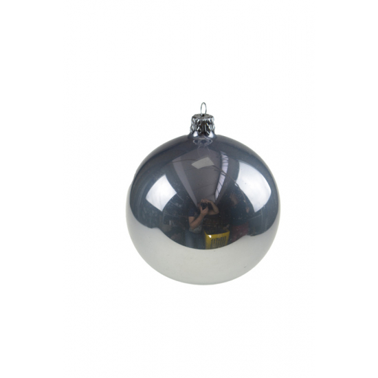 Üveggömb 10cm (db) pearl szürke