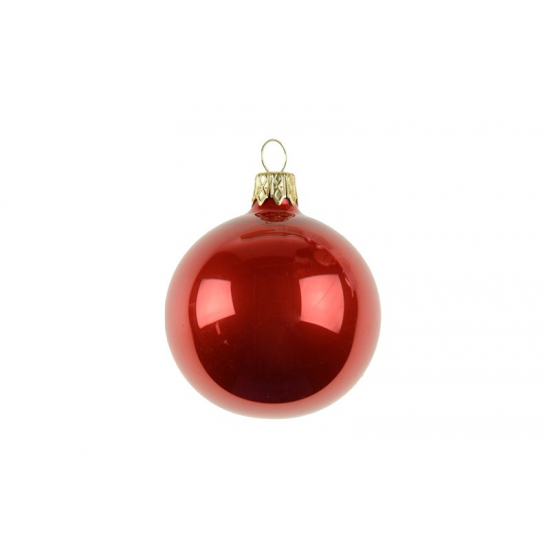 Üveggömb 6cm (db) pearl piros