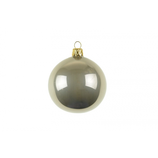 Üveggömb 8cm (db) pearl bézs