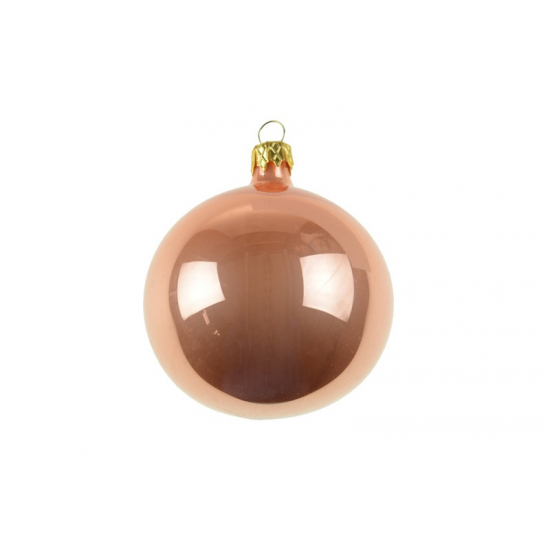 Üveggömb 8cm (db) pearl rose gold