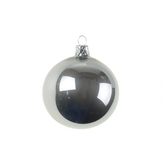 Üveggömb 8cm (db) pearl szürke