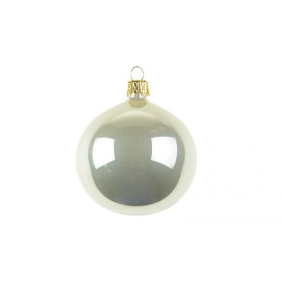 Üveggömb 8cm (db) pearl tört fehér