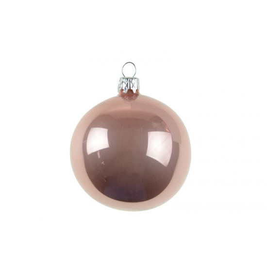 Üveggömb 8cm (db) pearl v.rózsaszín
