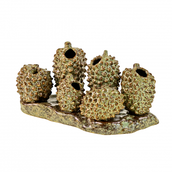 Váza kő tobozos 22x10x11 cm arany