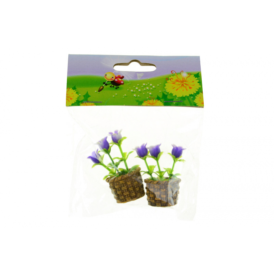 Figura virág poly 4,5cm s/2 kosárban lila