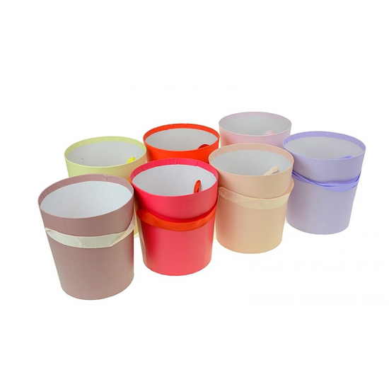 Virág doboz papír kerek 12*15cm több szín
