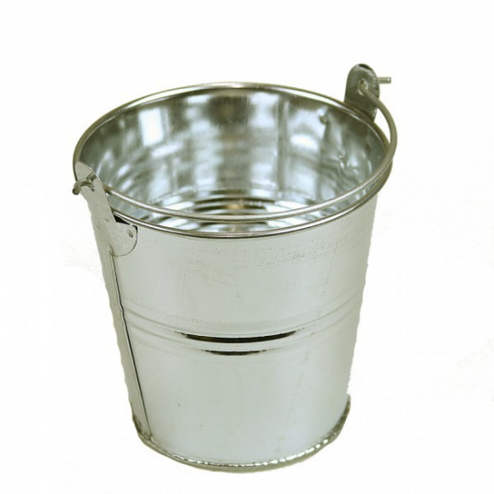 Vödör fém 10,5*10,5cm ezüst