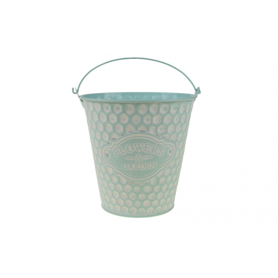 Vödör fém méhselytmintás D15/10*H14.5CM kék