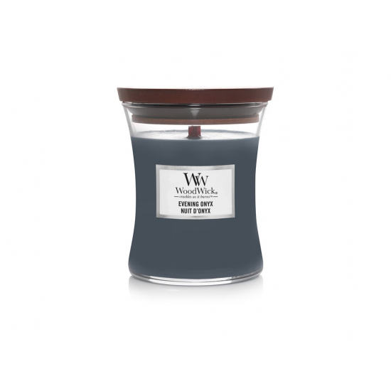 WoodWick illatgyertya közepes üveges 275g  Evening Onyx