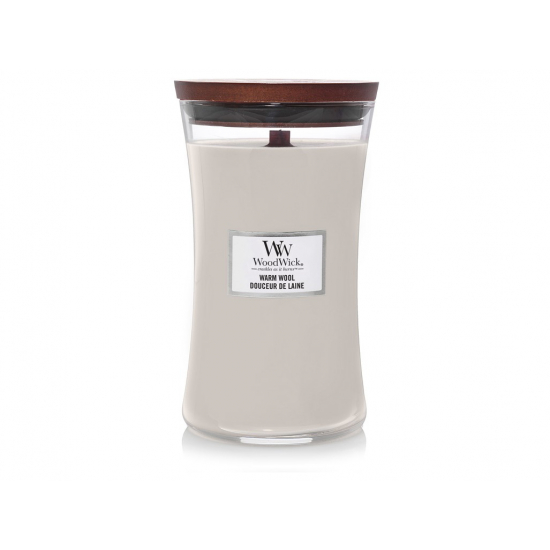 WoodWick illatgyertya nagy üveges 609g Warm Wool